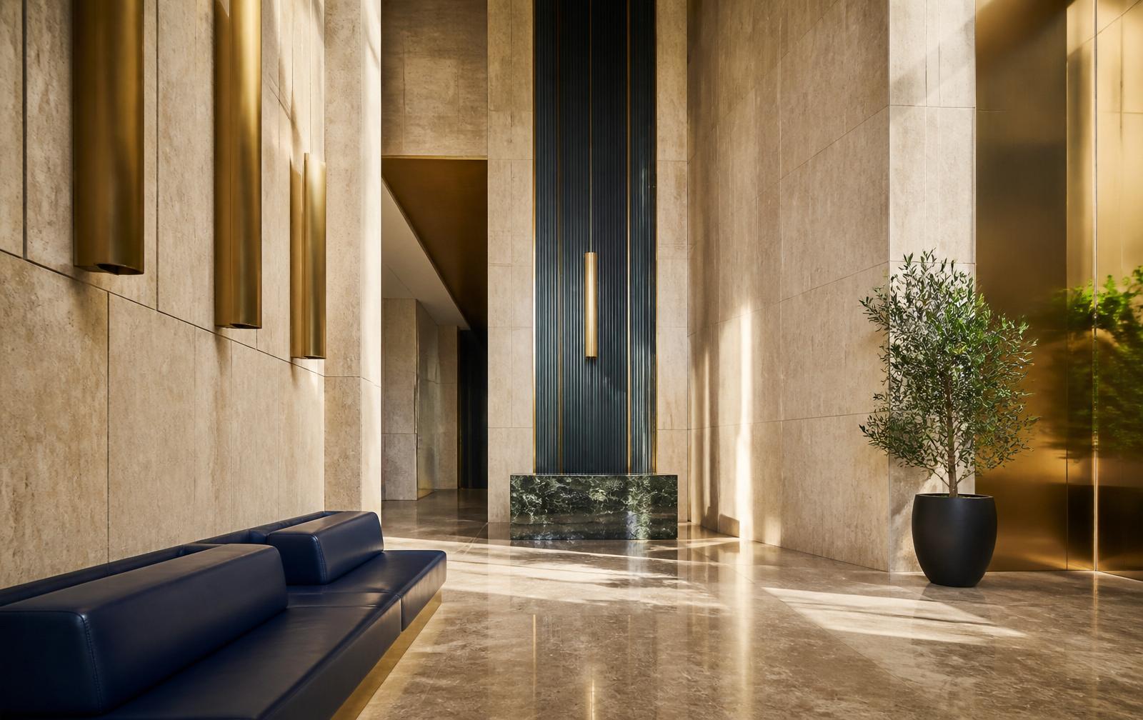 Contemporary Australian commercial architecture at golden hour